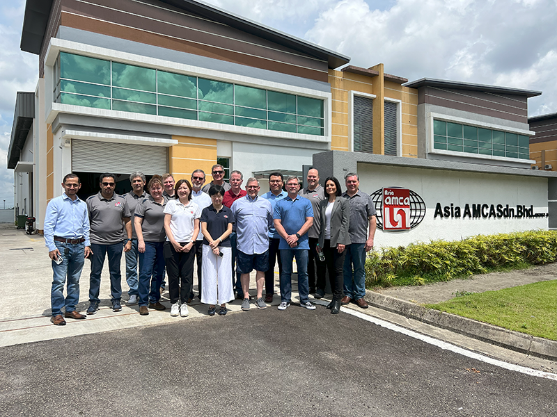 Members of the AMCA staff and board of directors visit the Asia AMCA offices in Johor, Malaysia, March 22. From left: board member Noman Qamar, technical director, Central Ventilation Systems; board Secretary Asokdas Damodaran, managing director, Systemair India; board Treasurer Ed Rizk, executive director, OSA Products; Kim Delort, associate executive director, AMCA; Kevin Faltin, executive director, AMCA; Ms. Tan Tin Tin, technical director, Asia AMCA; board member Armin Hauer, manager, regulatory and government affairs, ebm-papst; Mdm. Goh Swee Lee, executive director, Asia AMCA; board Vice President Mike Wolf, director of regulatory business development, Greenheck Fan Corp.; Paul Fajnor, director of finance, human resources, and information technology, AMCA; Chairman of the Board Jim Meats, vice president, sales and marketing, Loren Cook Co.; board member Jye Teoh, managing director, Kruger Ventilation Industries Asia Co. Ltd., Thailand; board member Mark Saunders, vice president, sales and marketing, Pottorff; Robb Clawson, director of marketing, education, membership, and events, AMCA; board member Shelly Bibby, general manager, Construction Specialties Middle East LLC; and board member Brett Vake, vice president of customer experience, Twin City Fan Companies Ltd.